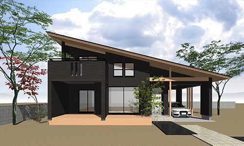 群馬県前橋市のインカラーアーキテクツのプランB外観1