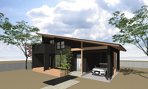 群馬県前橋市のインカラーアーキテクツのプランB外観2